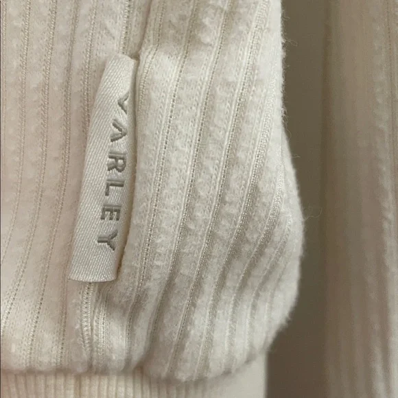 Holiday clean out!! VARLEY Maguire Cream Ribbed Quarter-Zip Sweater SMALL EUC - Picture 6 of 10
